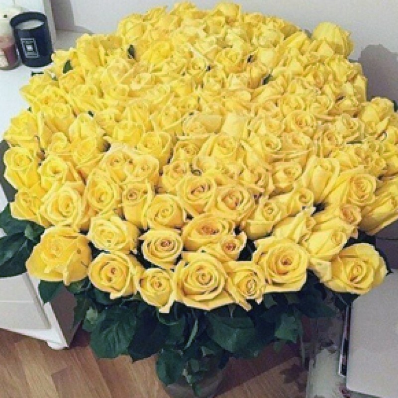 Букет желтых роз Эквадор 201 штука 70 см