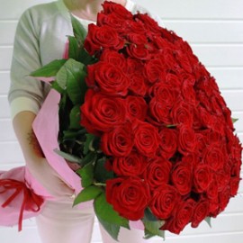 Букет красных роз Эквадор 151 штука 70 см