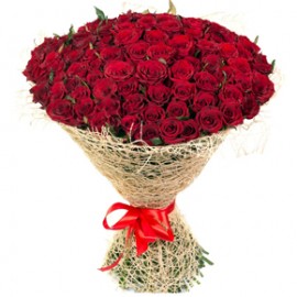 Букет красных роз Эквадор 51 штука 60 см