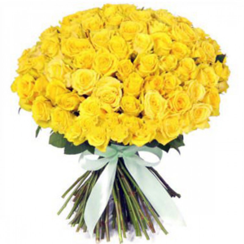 Букет желтых роз Эквадор 51 штука 50 см