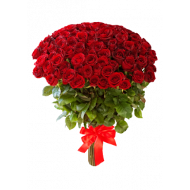 Букет красных роз Эквадор 101 штука 50 см