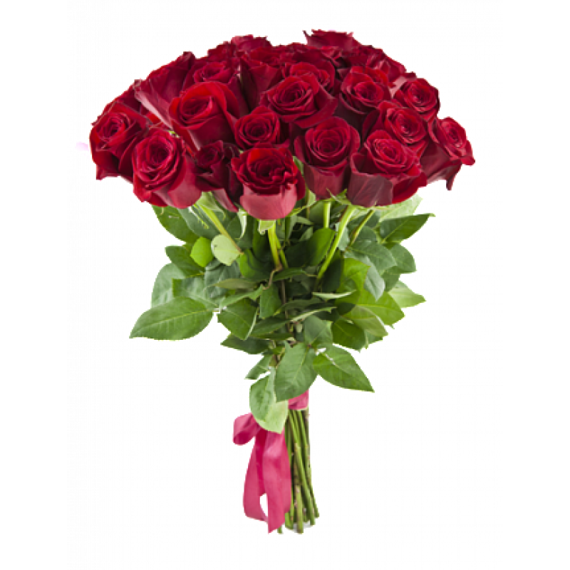 Букет красных роз Эквадор 25 штук 40 см