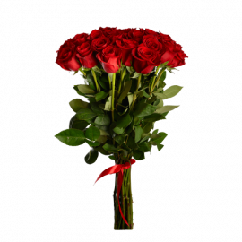 Букет красных роз Эквадор 25 штук 80 см